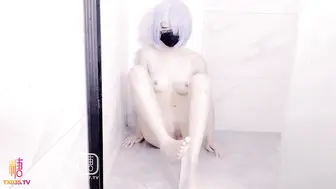 [糖心Vlog] 蕾姆COS 你的女友雷姆女仆后插尾巴浴室浪叫 - 琪琪有理
